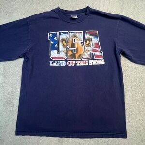 Bald Eagle USA Mens Long Sleeve Shirt Large Land of Free Delta Pro Weight Tee